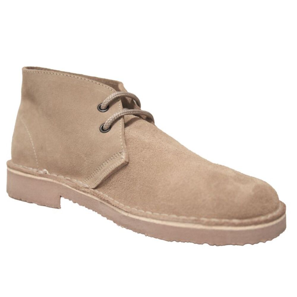 Roamers Mens Real Suede Unlined Desert Boots / Stone